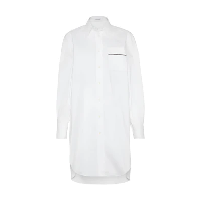 (Women) Brunello Cucinelli SS24 Chain Detail Long Sleeve Shirt White M0091ML916-C159
