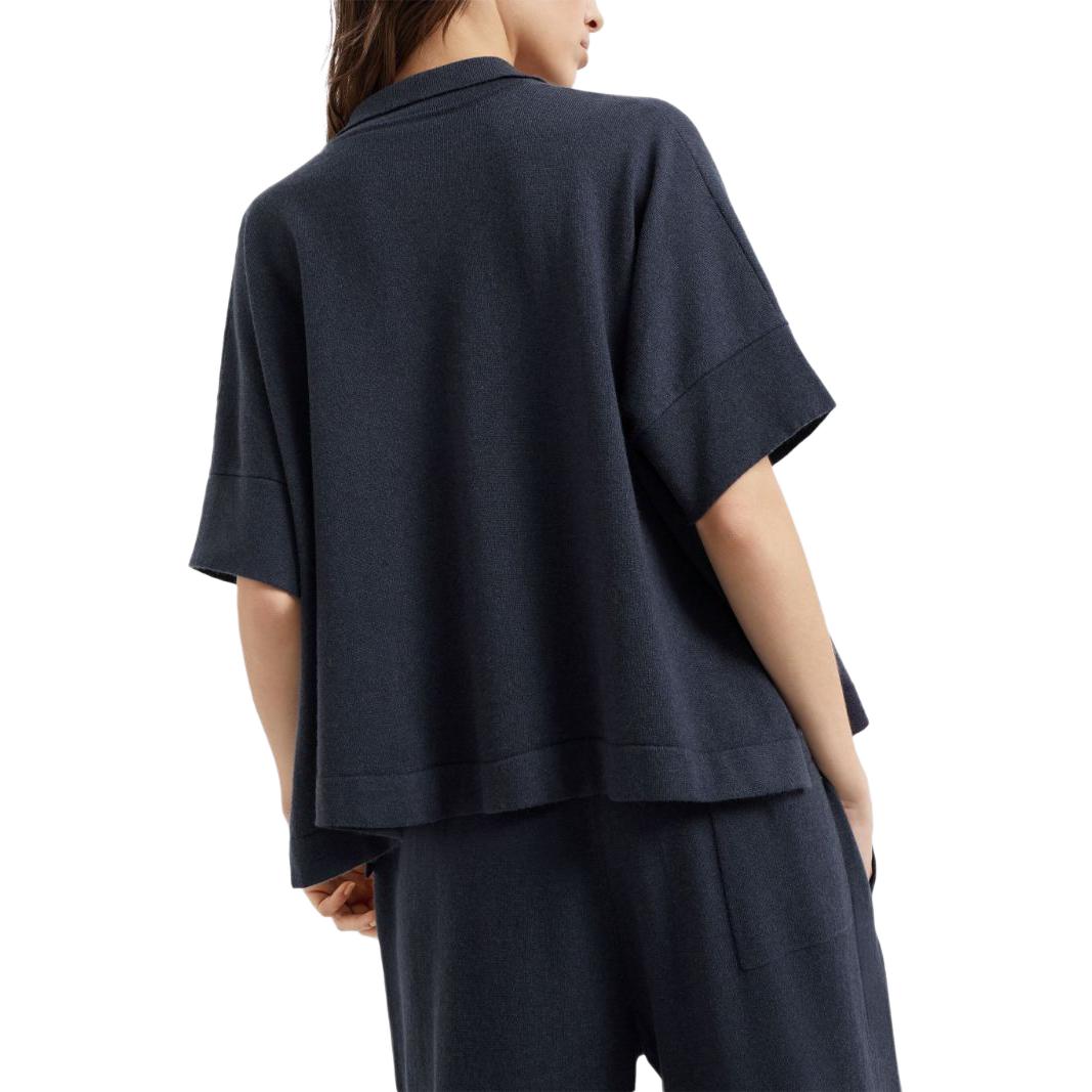 Shop (W) Brunello Cucinelli SS24 花卉刺繡羊絨羅紋針織衫 女款 午夜藍 M12140505C-7186