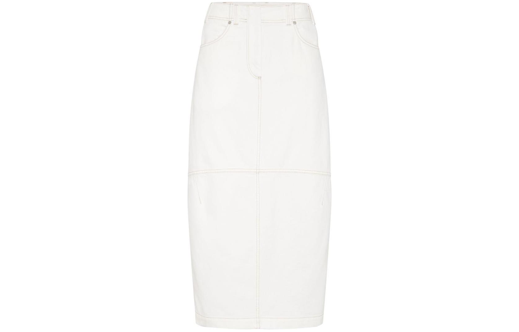 Order (W) Brunello Cucinelli SS24 高腰中長牛仔裙 女士淺米色 M0H43G3577-C600