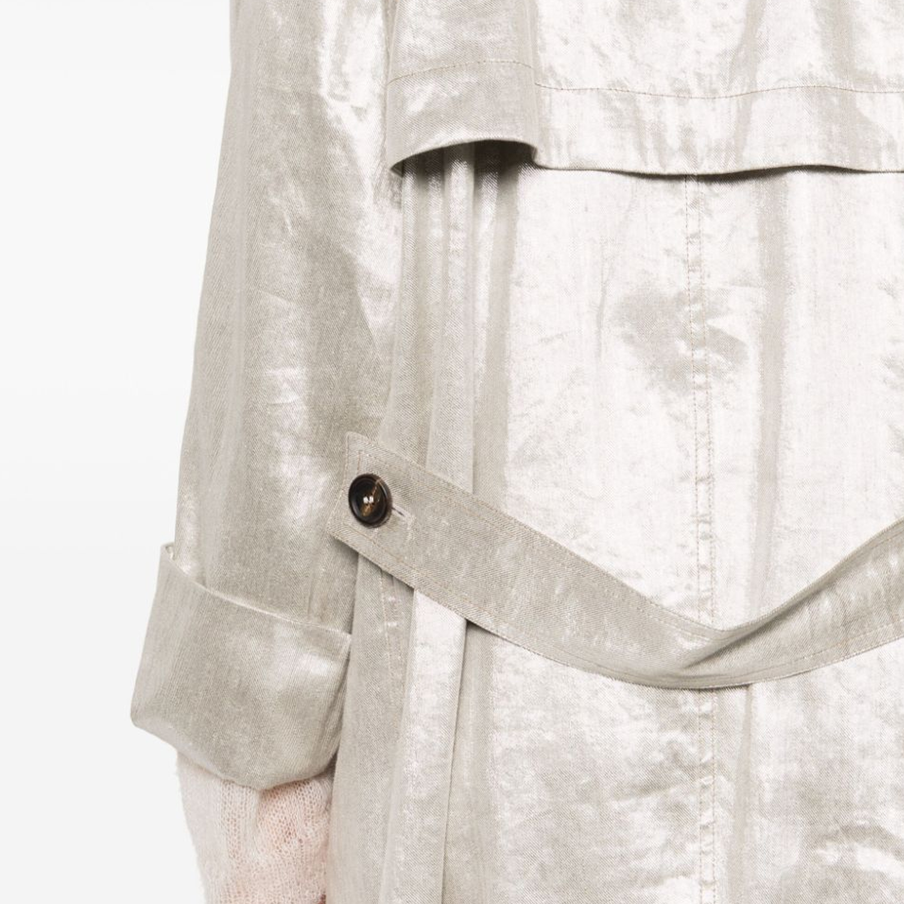 Details for (W) Brunello Cucinelli SS24 金屬感寬鬆長袖風衣 女士銀色外套 ML1559794-C281
