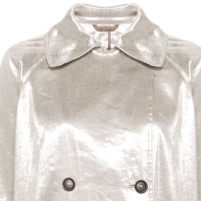(W) Brunello Cucinelli SS24 金屬感寬鬆長袖風衣 女士銀色外套 ML1559794-C281 Sizing (W) Brunello Cucinelli SS24 金屬感寬鬆長袖風衣 女士銀色外套 ML1559794-C281