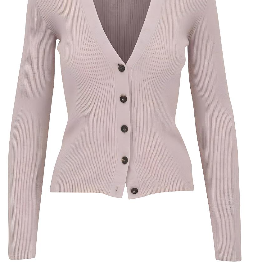 Shop (W) Brunello Cucinelli SS24 粉色V領針織鈕扣開衫 女款 M9A822206PC9614