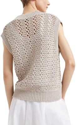 (W) Brunello Cucinelli SS24 女款淺米色無袖V領針織上衣 MJO343612P-C9593 Purchase (W) Brunello Cucinelli SS24 女款淺米色無袖V領針織上衣 MJO343612P-C9593