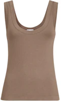 (Women) Brunello Cucinelli Wide Neck Cotton Ribbed Knit Tank Top M0TC8FX210-C8705 (Women) Brunello Cucinelli Wide Neck Cotton Ribbed Knit Tank Top M0TC8FX210-C8705