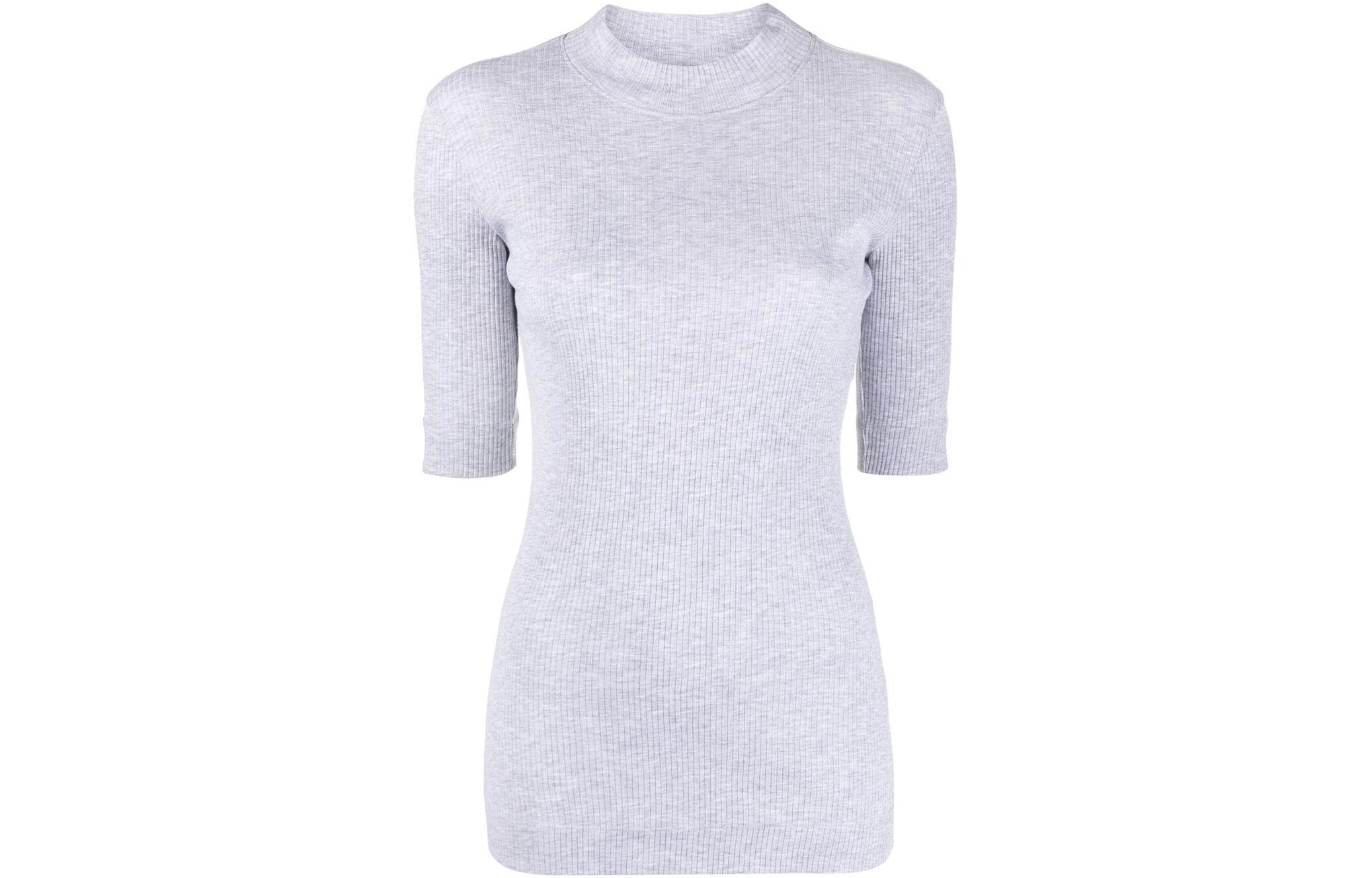 Order (W) Brunello Cucinelli 女款灰色針織圓領短袖T恤 SS23 MH990BM114-C137
