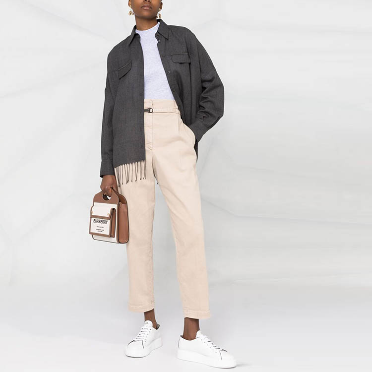 Purchase (W) Brunello Cucinelli 女款灰色針織圓領短袖T恤 SS23 MH990BM114-C137