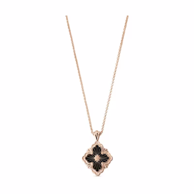 (Women) Buccellati 18K Gold Large Onyx Necklace for Women. JAUPEN017816