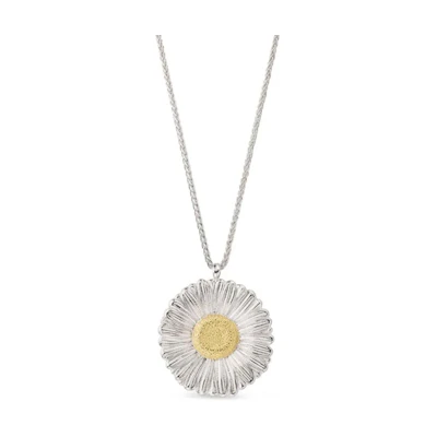 (Women) BUCCELLATI Blossoms Daisy Pendant Necklace in Silver Gilt for Women. JAGPEN016447