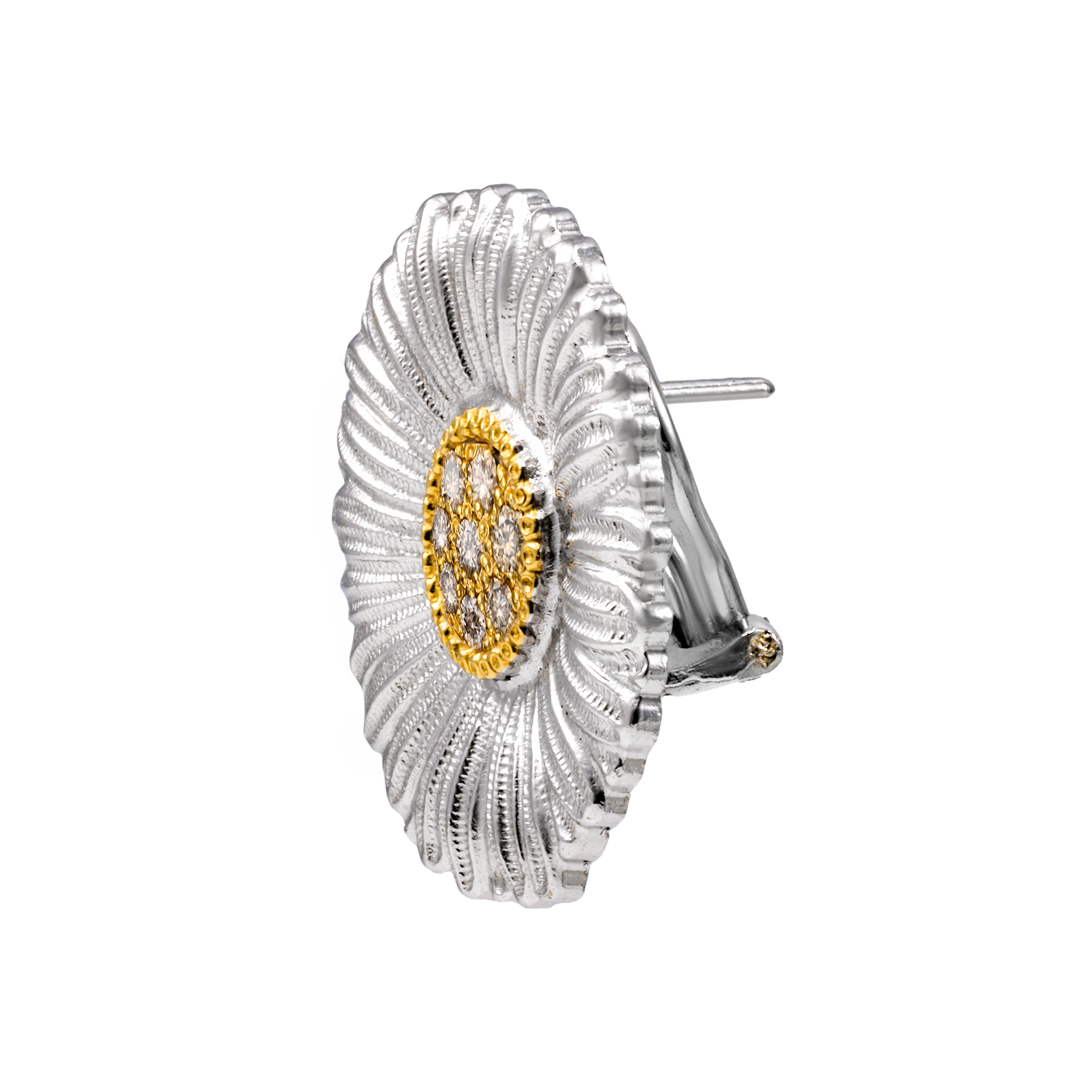 Shop (W) Buccellati BLOSSOMS 雛菊銀鑽耳環 大款 2.5公分 JAGEAR012313