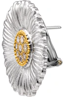 Shop (Women) Buccellati BLOSSOMS Daisy Silver Diamond Earrings Large 2.5cm JAGEAR012313