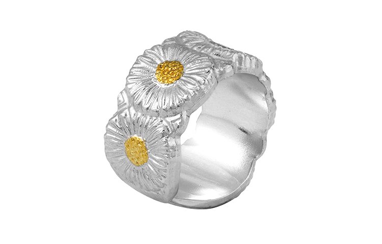 Order (W) BUCCELLATI Blossoms Daisy 銀鍍金戒指 女士款 - 銀色 JAGETE012387