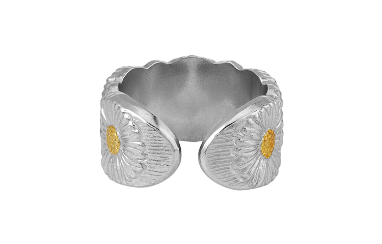 Shop (W) BUCCELLATI Blossoms Daisy 銀鍍金戒指 女士款 - 銀色 JAGETE012387