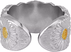 Shop (Women) BUCCELLATI Blossoms Daisy Silver Gold-Plated Ring for Women - Silver. JAGETE012387