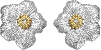 (Women) BUCCELLATI Blossoms Gardenia 925 Silver Earrings with Diamonds for Women. JAGEAR012277 (Women) BUCCELLATI Blossoms Gardenia 925 Silver Earrings with Diamonds for Women. JAGEAR012277