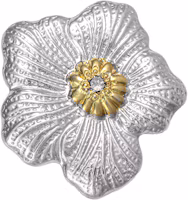 Lookbook (Women) BUCCELLATI Blossoms Gardenia 925 Silver Earrings with Diamonds for Women. JAGEAR012277