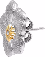 Shop (Women) BUCCELLATI Blossoms Gardenia 925 Silver Earrings with Diamonds for Women. JAGEAR012277