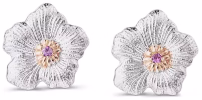 Order (Women) Buccellati Blossoms Gardenia Silver Sapphire Earrings Silver/Purple Small JAGEAR015801