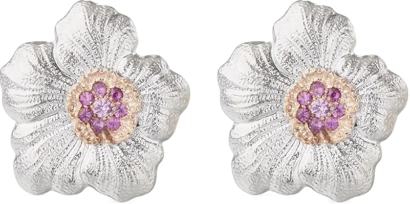 (W) Buccellati Blossoms Gardenia 銀製藍寶石耳環 女性 銀色/紫色 中號 JAGEAR015240 Order (W) Buccellati Blossoms Gardenia 銀製藍寶石耳環 女性 銀色/紫色 中號 JAGEAR015240