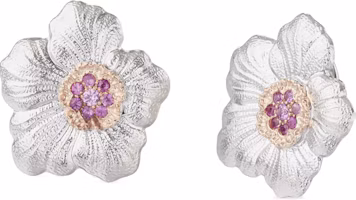 Lookbook (Women) Buccellati Blossoms Gardenia Silver Sapphire Earrings Women Silver/Purple Medium JAGEAR015240