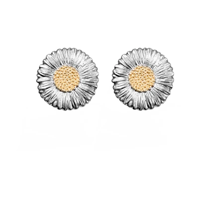 (Women) Buccellati Blossoms Small Daisy Silver Gilded Earrings for Women. JAGEAR012325