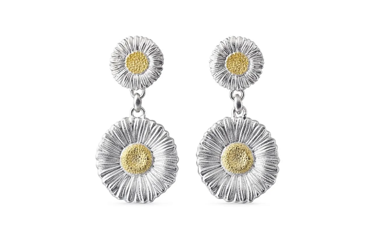 Order (W) Buccellati BLOSSOMS 小款雙層雛菊銀鍍金女性耳環 JAGEAR012328