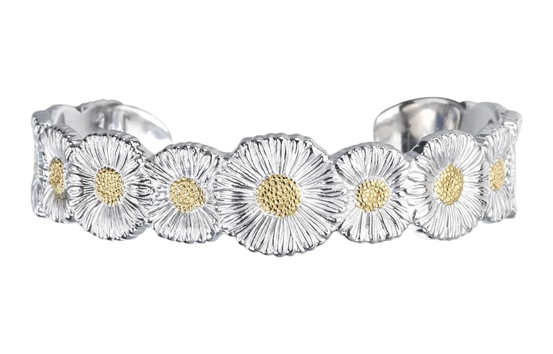 (Women) BUCCELLATI Daisy Narrow 925 Silver Gold-Plated Bracelet for Women. JAGBRA013552