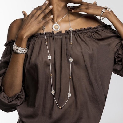 (W) BUCCELLATI Daisy 窄款 925 銀鍍金女士手鍊 JAGBRA013552 Shop (W) BUCCELLATI Daisy 窄款 925 銀鍍金女士手鍊 JAGBRA013552