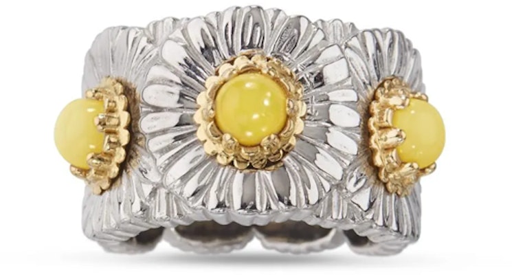 (W) Buccellati 雛菊銀瑪瑙戒指 女款 - 銀/黃色. JAGETE021267 Lookbook (W) Buccellati 雛菊銀瑪瑙戒指 女款 - 銀/黃色. JAGETE021267