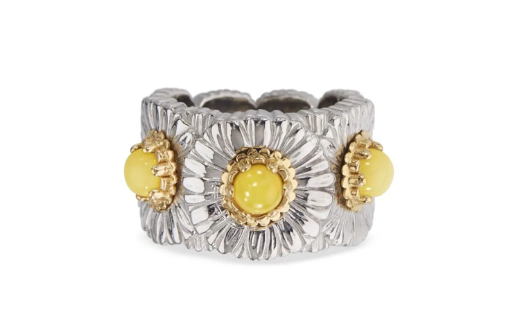 Shop (W) Buccellati 雛菊銀瑪瑙戒指 女款 - 銀/黃色. JAGETE021267