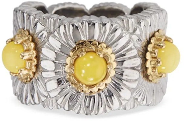 (W) Buccellati 雛菊銀瑪瑙戒指 女款 - 銀/黃色. JAGETE021267 Shop (W) Buccellati 雛菊銀瑪瑙戒指 女款 - 銀/黃色. JAGETE021267