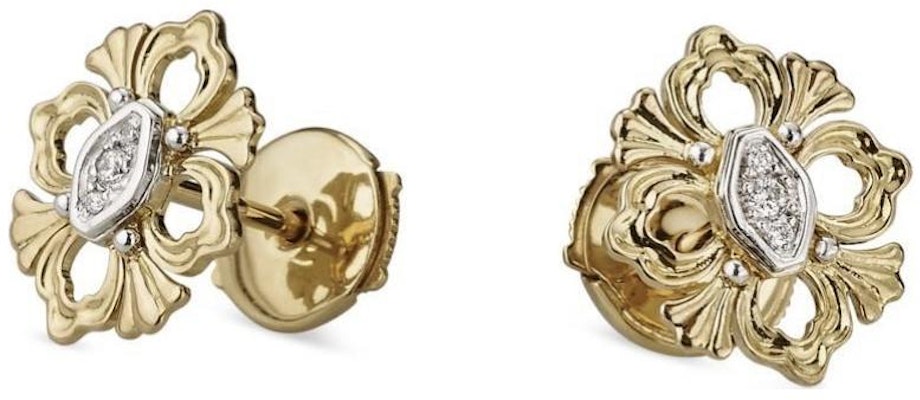 (W) BUCCELLATI 金鉑鑽石花卉設計耳環 - 金色 jauear006948 Order (W) BUCCELLATI 金鉑鑽石花卉設計耳環 - 金色 jauear006948