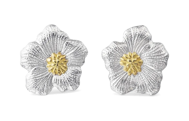 (Women) BUCCELLATI Gardenia 925 Silver Gold-Plated Earrings for Women JAGEAR012286