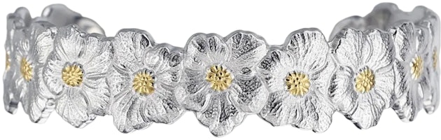 (Women) Buccellati Gardenia Narrow 925 Silver Gold-Plated Rhodium Bracelet for Women. JAGBRA012178 (Women) Buccellati Gardenia Narrow 925 Silver Gold-Plated Rhodium Bracelet for Women. JAGBRA012178