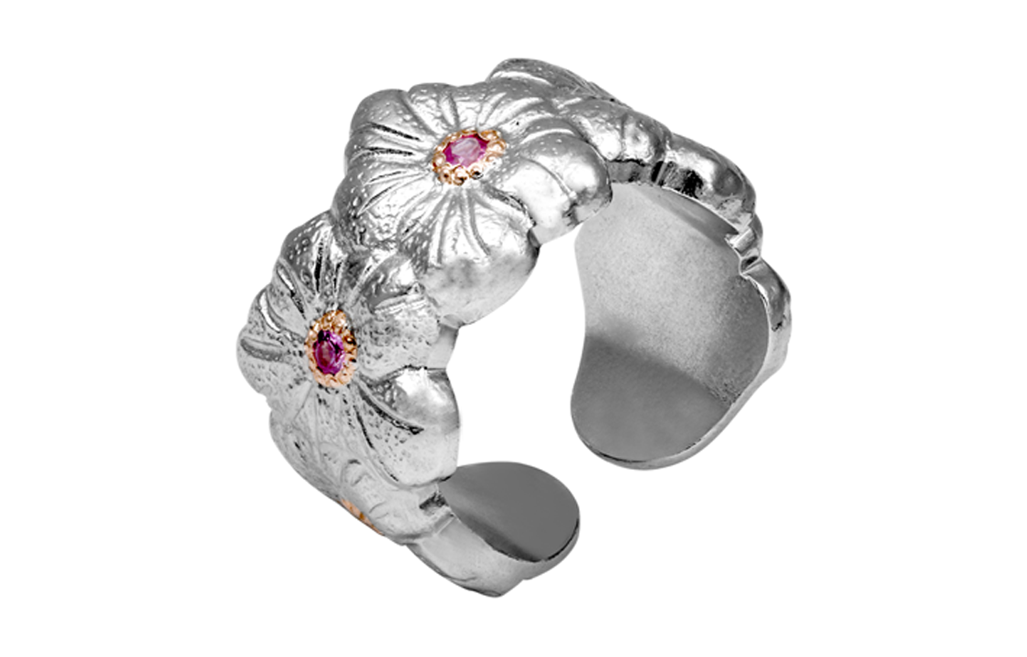 Lookbook (W) Buccellati Gardenia 銀鑽粉鑽925銀鍍金戒指 女款. JAGETE015241