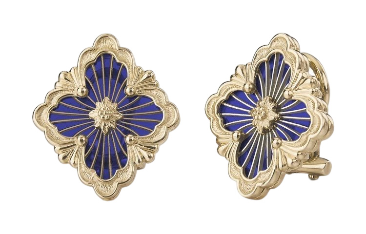 (Women) BUCCELLATI Opera 18K Gold Enamel Earrings Medium Size  Fashion. JAUEAR017974