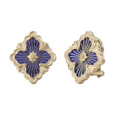 (Women) BUCCELLATI Opera 18K Gold Enamel Earrings Medium Size Fashion. JAUEAR017974