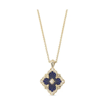 (Women) BUCCELLATI Opera Tulle 18K Gold Enamel Diamond Necklace for Women JAUPEN018008