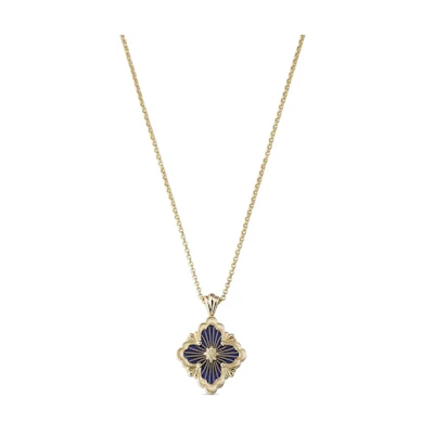(Women) BUCCELLATI Opera Tulle 18K Gold Enamel Large Necklace Blue Women’s Accessories JAUPEN017977