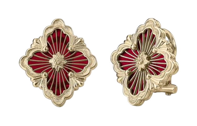 Order (W) Buccellati OPERA Tulle 18K金琺瑯大耳環 女款 - 紅色 JAUEARO14931