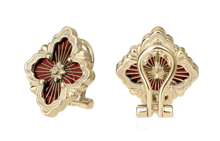 Lookbook (W) Buccellati OPERA Tulle 18K金琺瑯大耳環 女款 - 紅色 JAUEARO14931