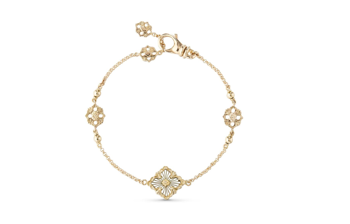 Order (W) BUCCELLATI Opera Tulle 18K金女士花卉鏤空手鏈 - 金色 JAUBRA021181