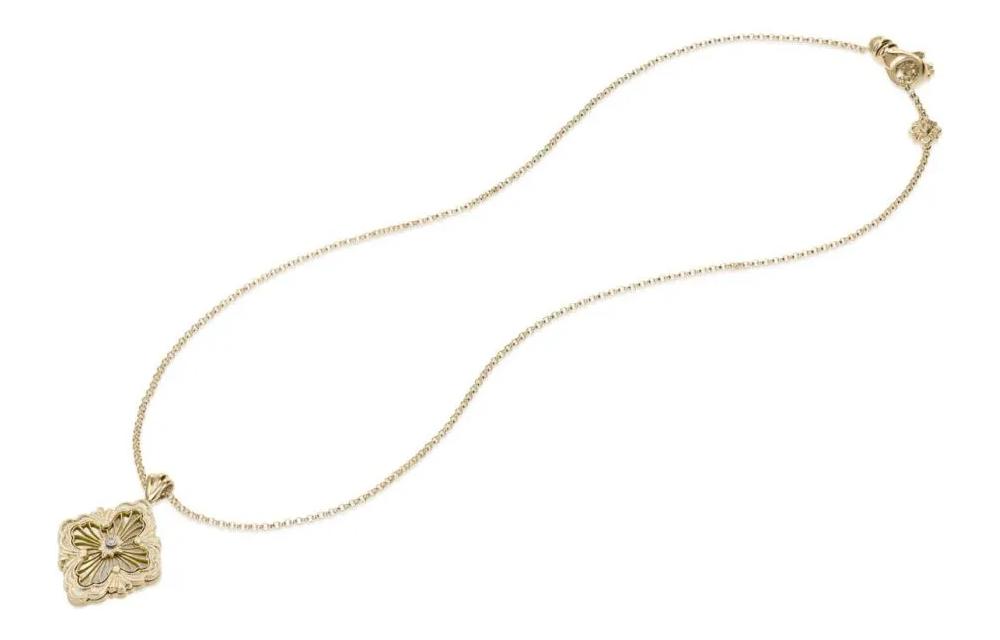 Lookbook (W) BUCCELLATI Opera Tulle 18K金珍珠母吊墜項鍊女性專用。 JAUPEN018006