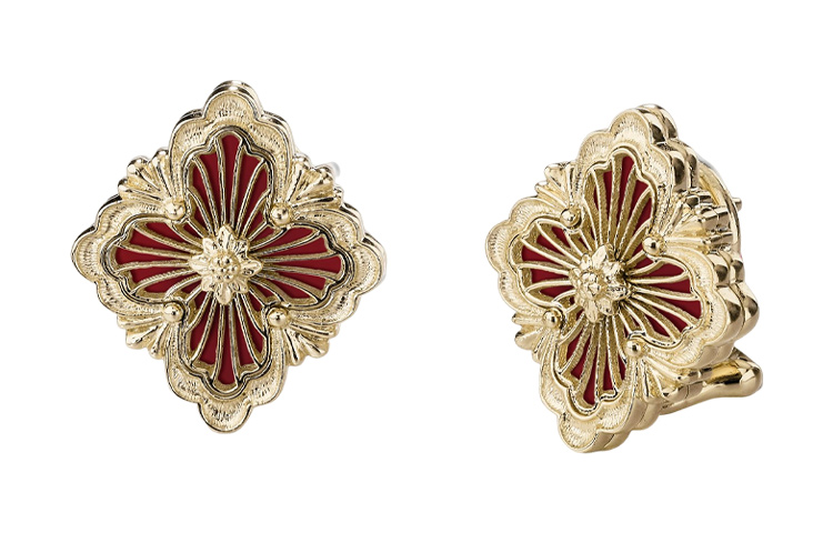 Order (W) Buccellati Opera Tulle 18K 金紅琺瑯女款耳環 JAUEAR014931