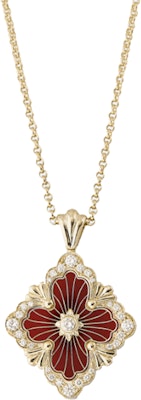 (W) BUCCELLATI Opera Tulle 大型18K金紅色琺瑯吊墜項鍊 女款 JAUPEN018007 Order (W) BUCCELLATI Opera Tulle 大型18K金紅色琺瑯吊墜項鍊 女款 JAUPEN018007