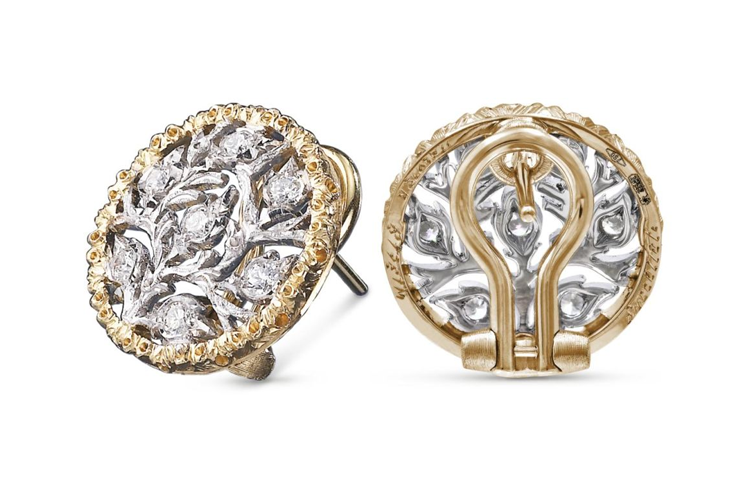 Lookbook (W) Buccellati Ramage 鑽石鏤空金鉑金耳環 女款 JAUEAR009037