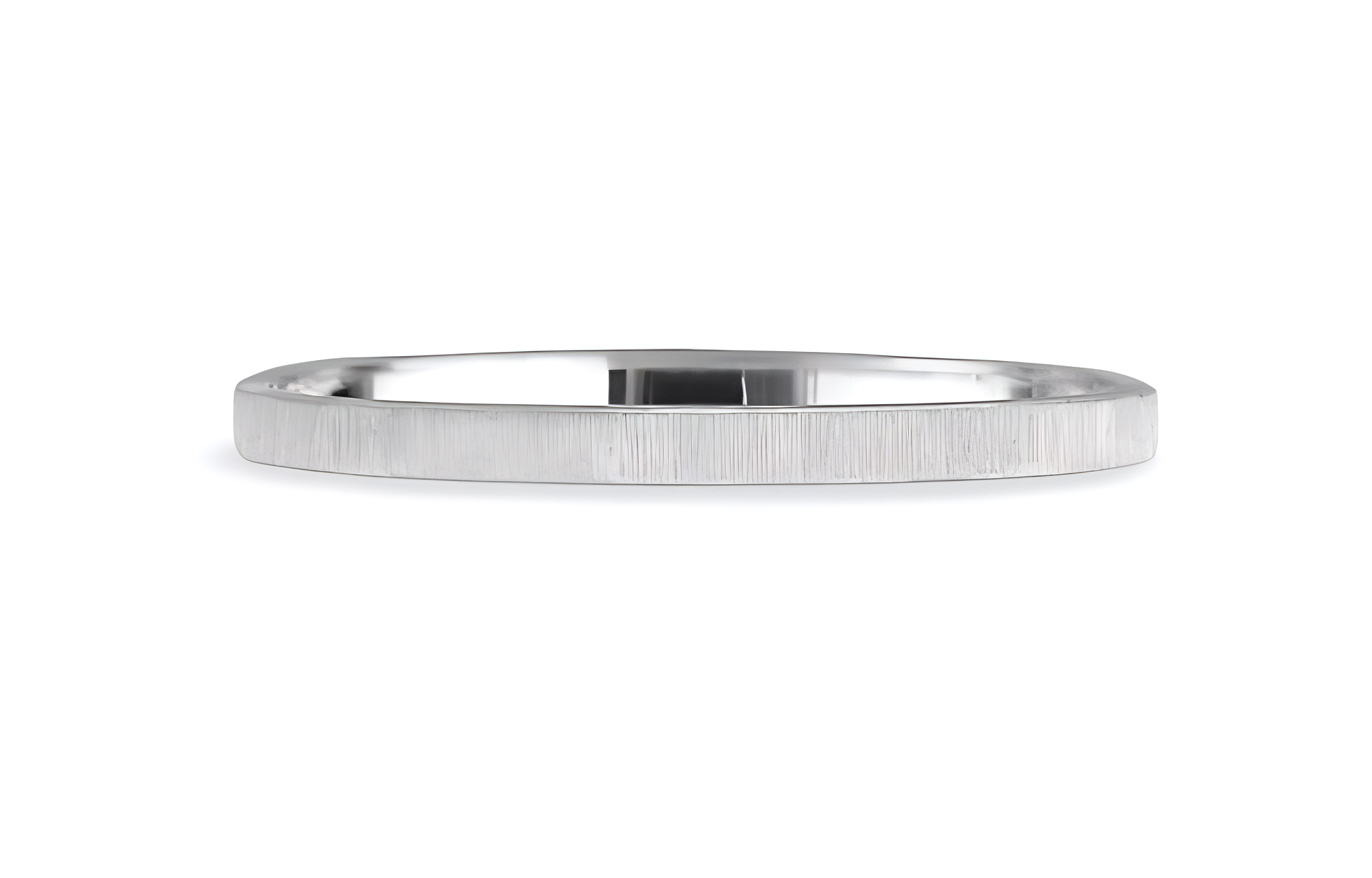 (Women) BUCCELLATI Silver  Platinum Bangle Bracelet with Minimalist Design. JAUBRA006816