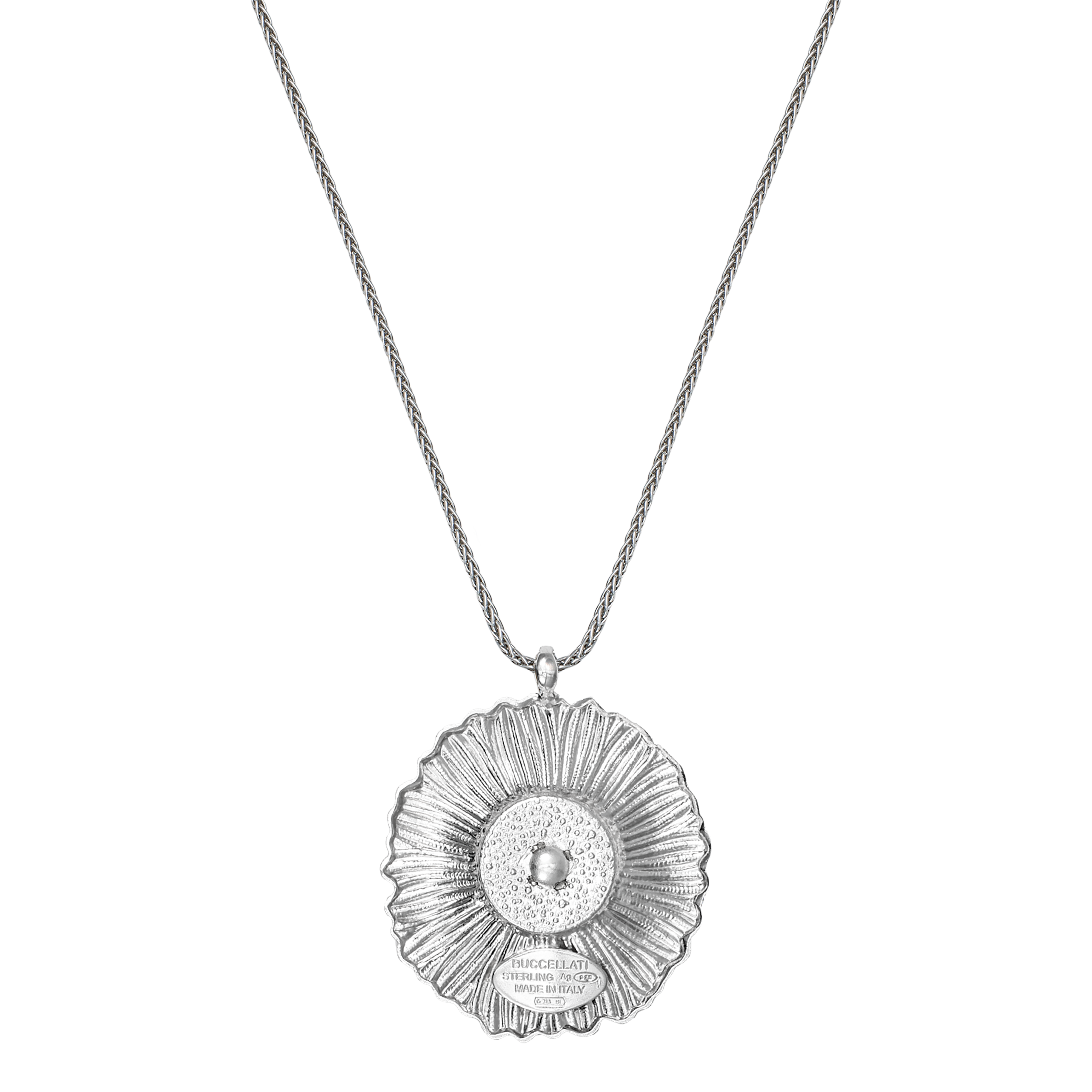 Shop (W) BUCCELLATI 單朵雛菊項鍊- 銀, 鍍金, 925 純銀, 鑽石 JAGPEN012352