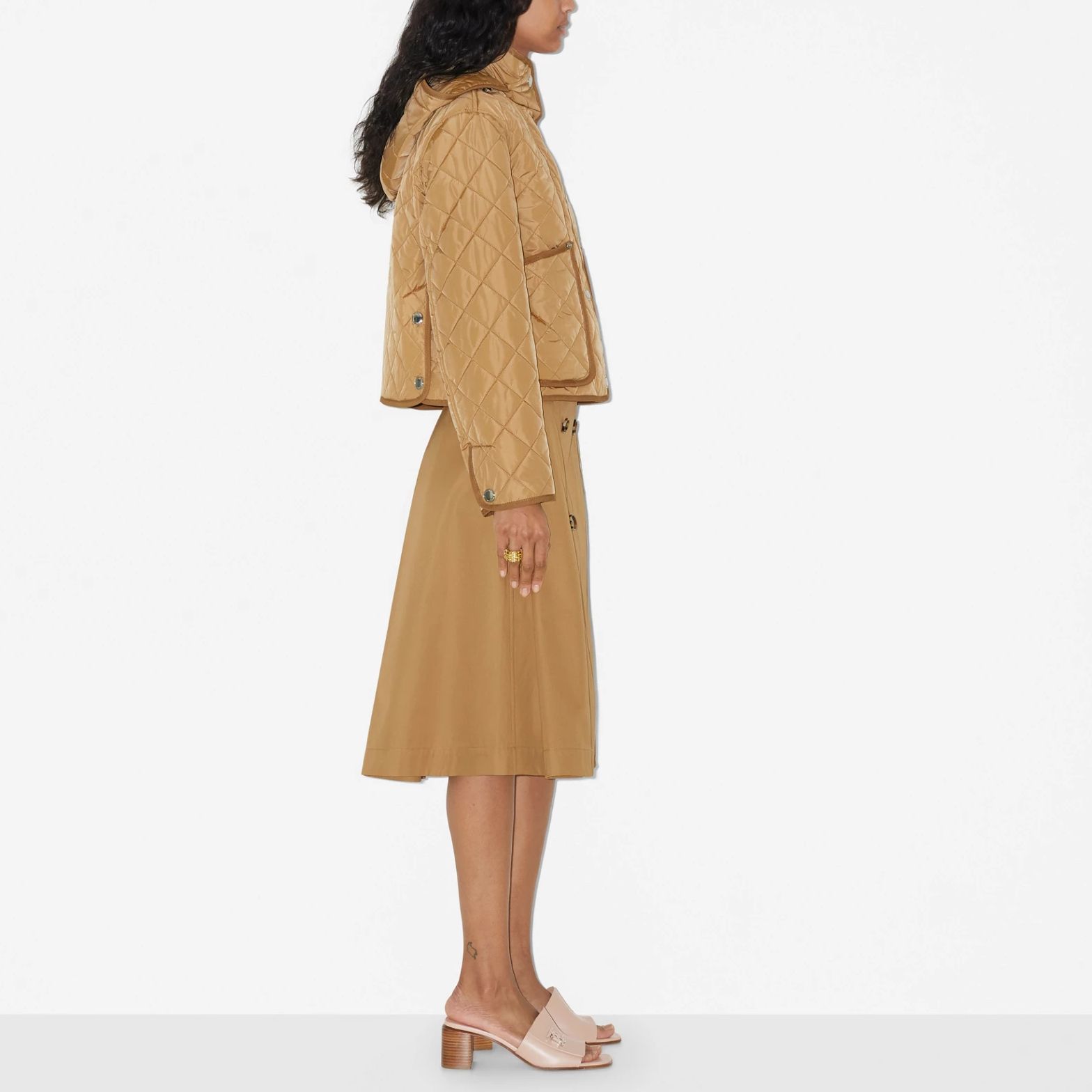 Purchase (W) Burberry駝色A字中長款棉質裙子 80711081