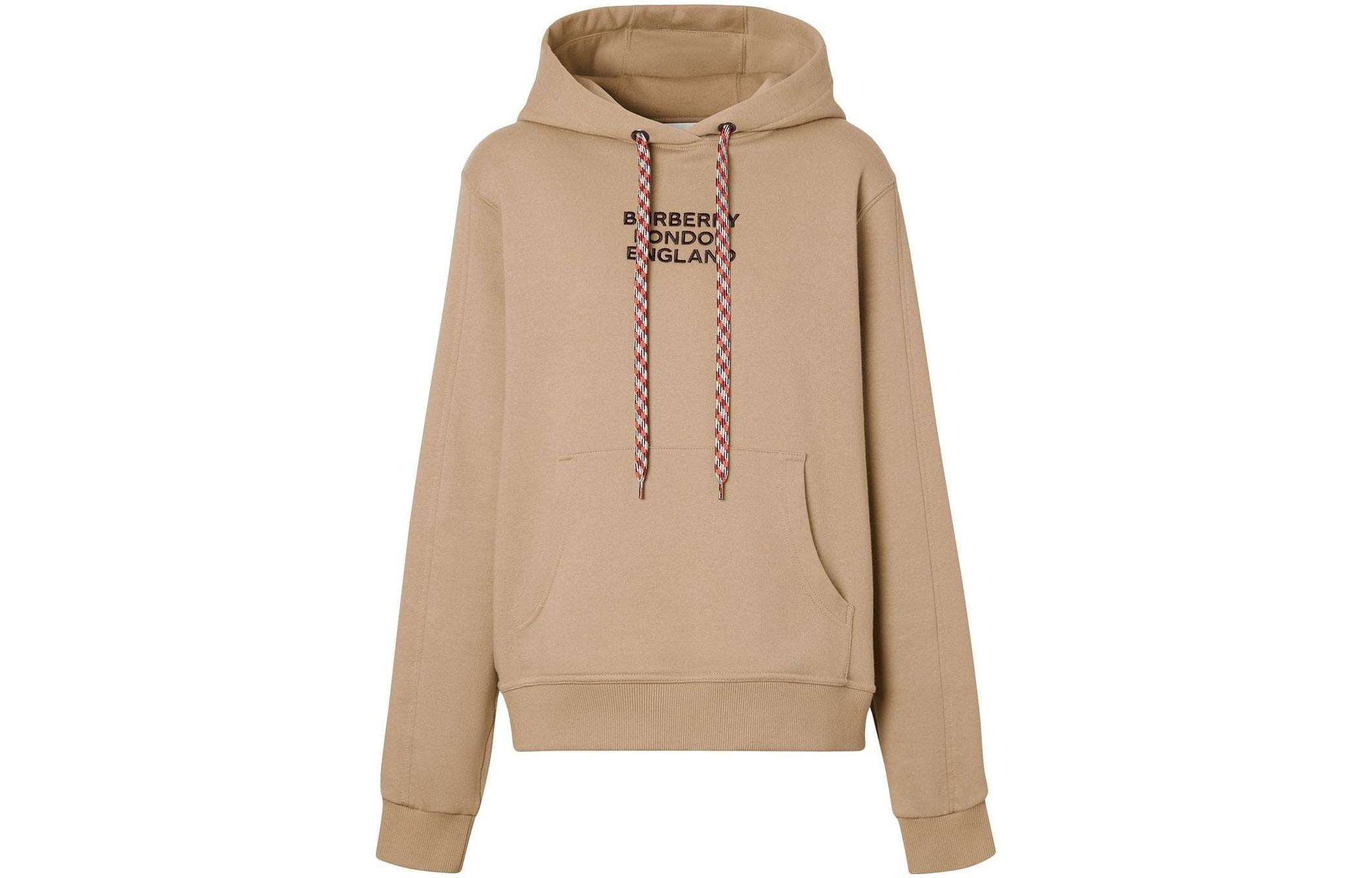 Order (Women) Burberry  Beige Alphabet Print Hooded Pullover Sweatshirt 80208321