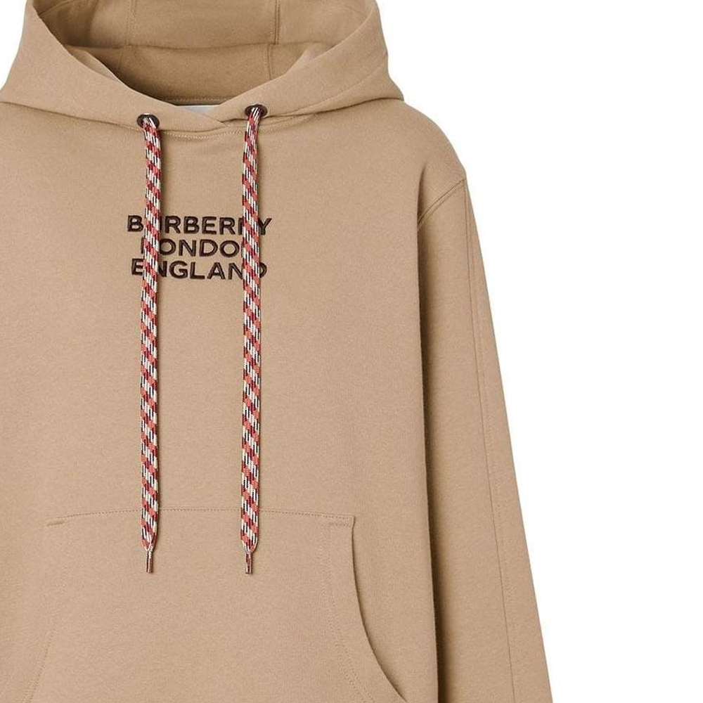 Sizing (Women) Burberry  Beige Alphabet Print Hooded Pullover Sweatshirt 80208321
